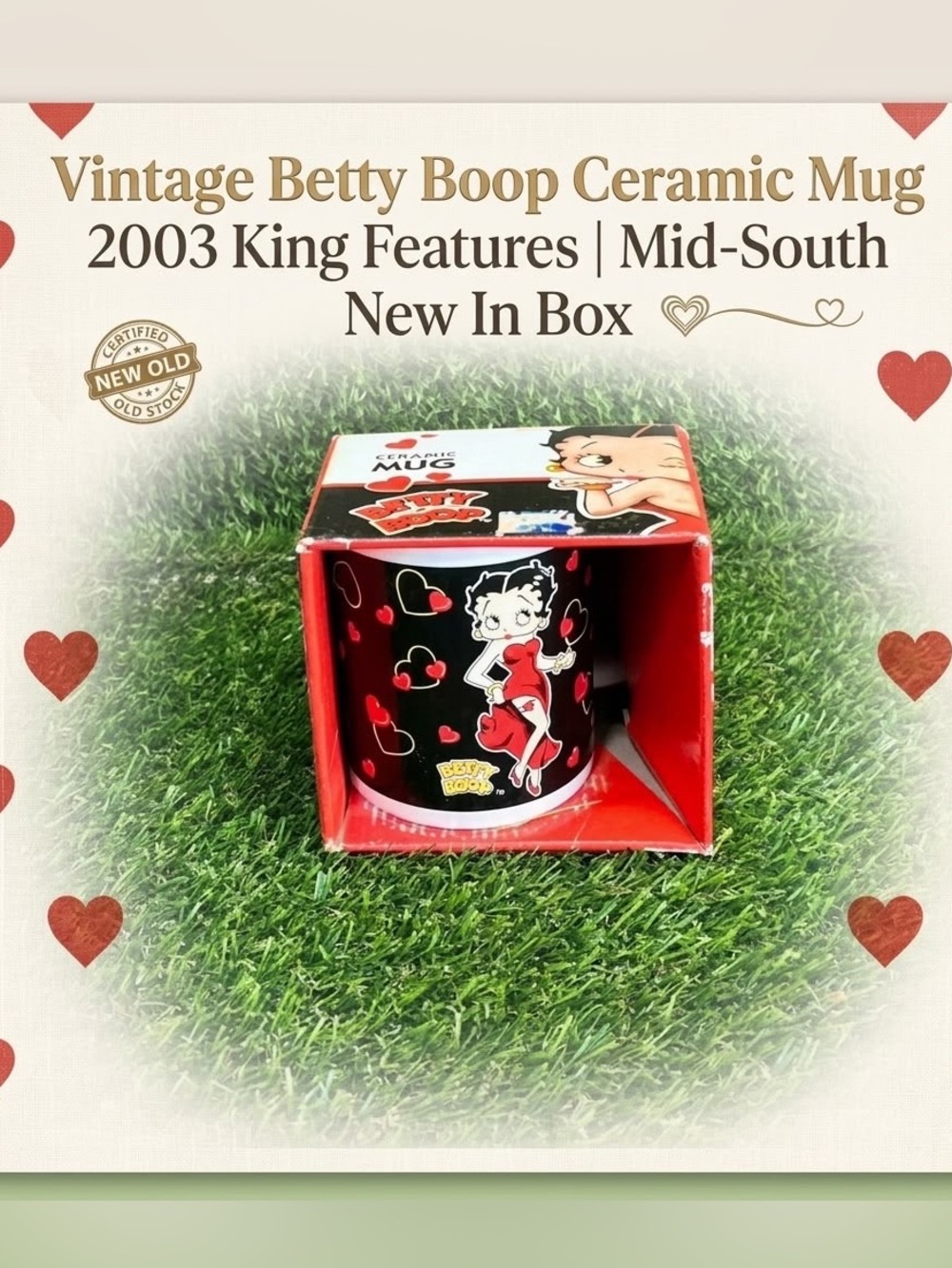Vintage Betty Boop Ceramic Mug 2003 King Features Mid-South New In Box